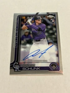 2025 Topps Chrome Aaron Schunk On Card Rookie Auto Rockies TN2 - Bild 1 von 2