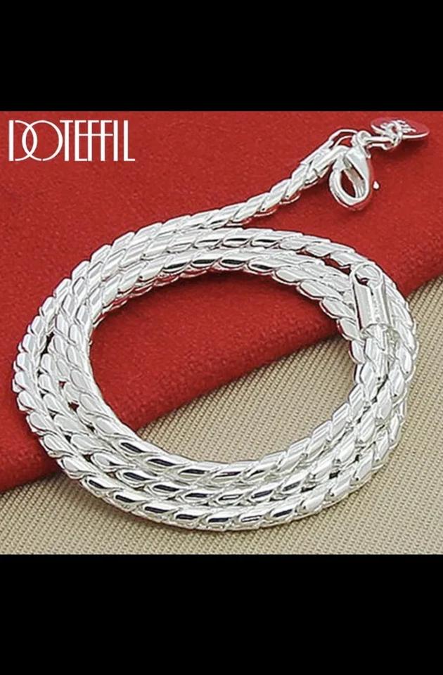 COLLANA SNAKE LUNGA 50 CM SPESSORE 5 MM COLORE ARGENTO 925 - Immagine 1 di 4