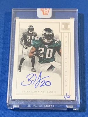 Brian Dawkins, Eagles, 2018 Impeccable Indelible Ink #1/2 Auto Panini Redemption - Image 1 of 4