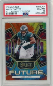 2023 Panini Select FUTJCA Jalen Carter Rookie Future Tie-Dye Prizm #11/25 PSA 10 - Foto 1 di 2