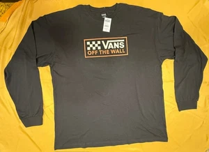 T-shirt VANS Off the Wall uomo nera manica lunga grafica angolo distrutto taglia 2XL - Foto 1 di 18