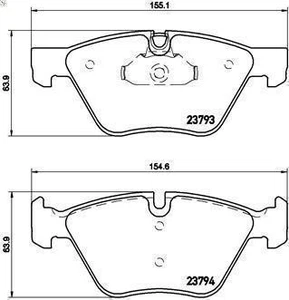 Brake Pad Set, disc brake BREMBO P 06 057X for BMW 5 (E60) 2 2006-201 - Picture 1 of 6