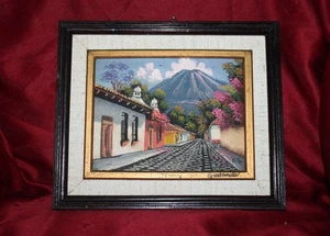 Ölgemälde im impressionistischen Stil einer Straße in Antigua Guatemala San Sebastian - Bild 1 von 4