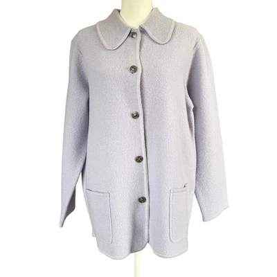 Casual Corner 100% 羊毛西装外套复古夹克薰衣草紫色大号 — 第 1/4 张图片