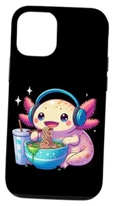 Anime Kawaii Axolotl Eating Ramen Noodles Kids Teen Girl Boy Case iPhone 15 - Picture 1 of 4