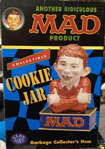 Vintage Mad Magazine Alfred E Newman Cookie Jar Clay Art NIB - Picture 1 of 6
