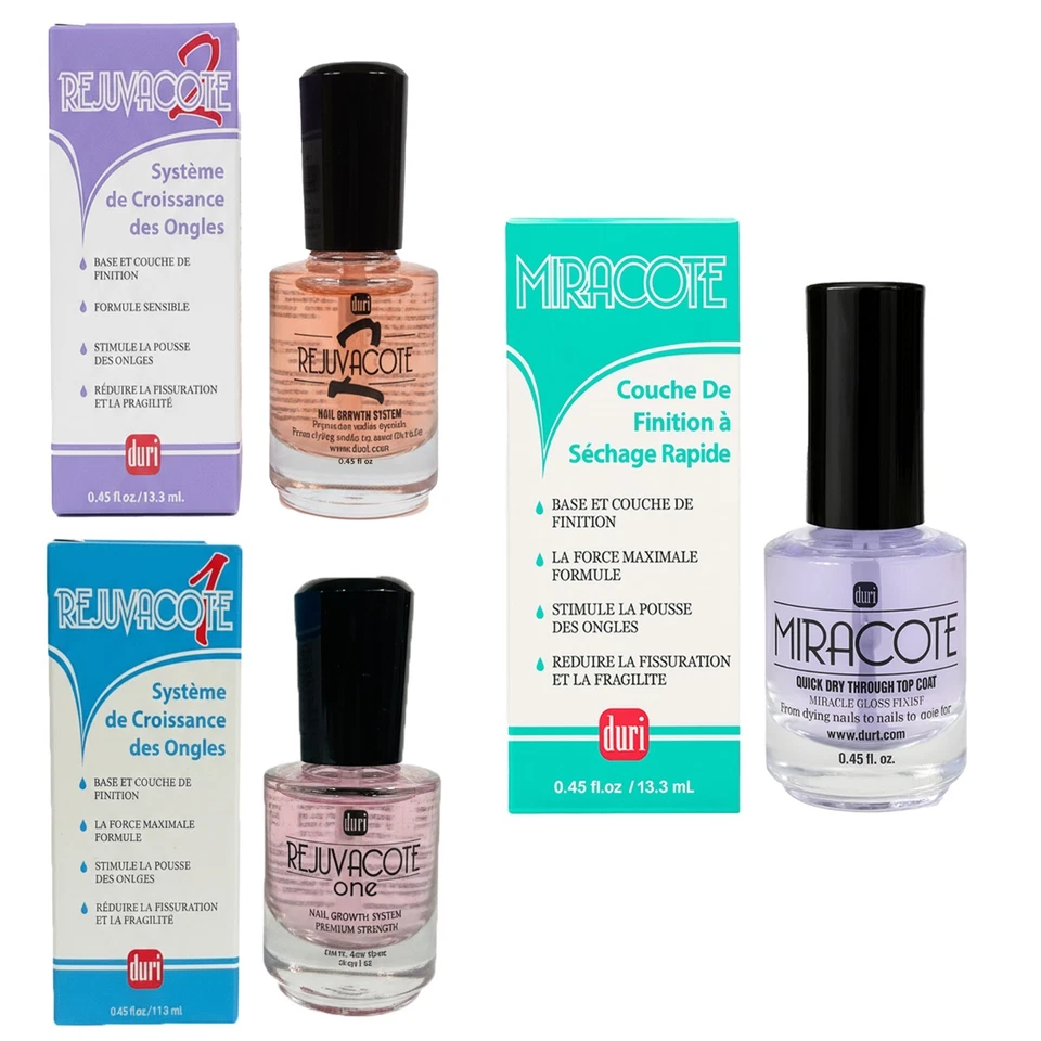 Duri REJUVACOTE 1/2 Nail Growth System + MIRACOTE Quick Dry Top Coat 0.45oz - Image 1 of 2