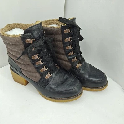 Durango Mujer CABINA LÁSER Negro Marrón Con Cordones Tacón Bloque 8.5 M Foto 1 de 4