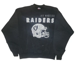 Vtg 90s Black Hanes Activewear LOS ANGELES RAIDERS Sweatshirt, Size: XL/XXL - Picture 1 of 5
