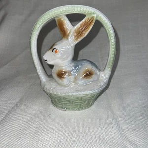 SELTENER FUND VINTAGE Lusterware Hase Korb Figur Made In Brazil VOR 2000 - Bild 1 von 8