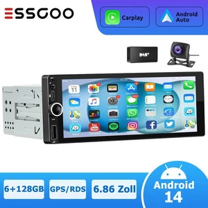 +Kamera 6+128G DAB+8 Core Apple Carplay Autoradio Android 14 1 DIN GPS Navi USB - Bild 1 von 14