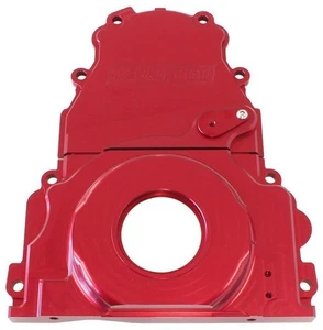 Aeroflow AF64-4361R Holden / Chev LS Billet 2 Piece Timing Cover Red - Picture 1 of 4