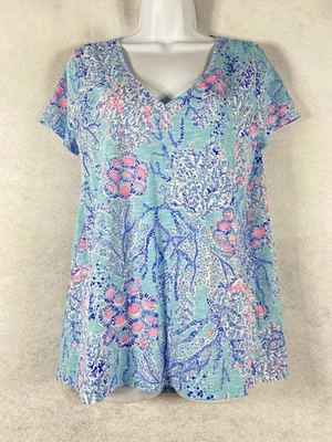 Camiseta Lilly Pulitzer Etta Top Mujer Azul Medio Ibiza Now You See Me Foto 1 de 4