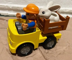 LEGO Duplo Farm Farmer Tractor And Bunny Rabbit LOOSE AS IS - GUC - Picture 1 of 4