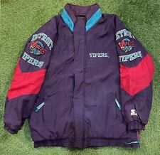 RARE VINTAGE STARTER DETROIT VIPERS Mens Puffer Jacket Size L Purple IHL 90s 
