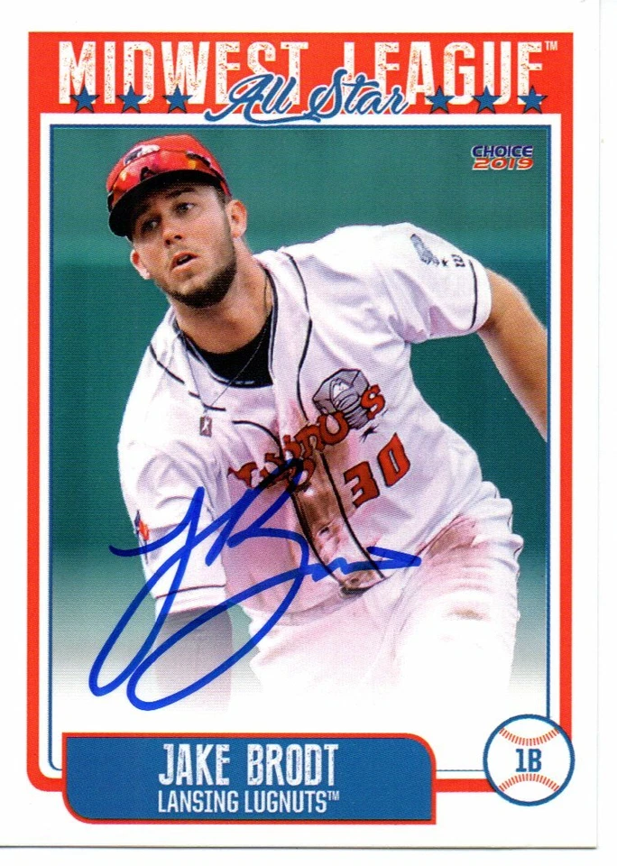 Jake Brodt 2019 Lansing Lugnuts Midwest League All Star Game Signed Card - Image 1 of 1