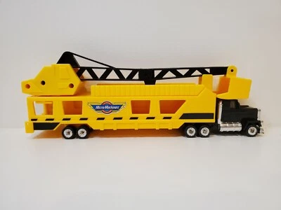 Vintage 1988 Galoob Micro Machines Semi Truck Car Hauler Construction Crane RARE - Image 1 of 4