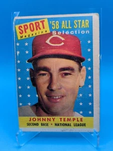 1958 TOPPS #478 JOHNNY TEMPLE ALL Star Baseball Card Cincinnati Reds - Picture 1 of 2