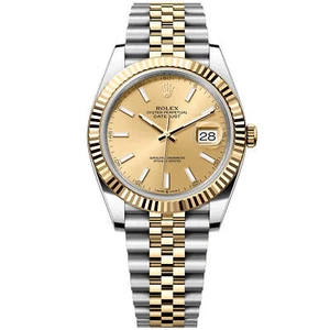 Rolex Datejust 41mm Champagne Dial Two-Tone 18K Yellow Gold Jubilee Watch 126333 - Picture 1 of 24