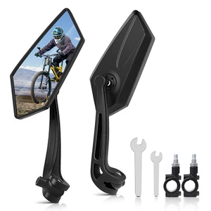 Bike Handlebar Mirror Rotatable Wide Angle Bicycle Mirrors for 22-25mm Handlebar - Picture 1 of 24