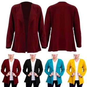 Womens Plain Long Sleeve Business Blazer Suit Office OL Work Formal Jacket Coat - Picture 1 of 16