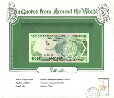 World Banknotes Vanuatu 100 Vatu 1982 P-1a UNC AA846930 - Image 1 of 2