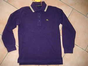 (C374) Etro Milano Boys Langarm Polo Shirt dicke BW mit Logo Stickerei gr.140 - Picture 1 of 3