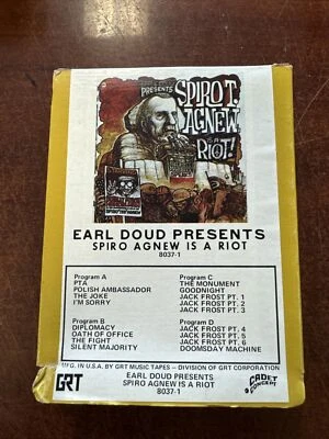 RARE POLITICAL COMEDY 8 Track Tape EARL DOUD SPIRO AGNEW IS A RIOT W/sleeve Vg - Image 1 of 4