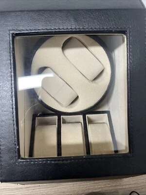 🔥Dual🔥Watch Winder, Stores 5 Watch Silent Rotating Display Box-Glossy Black - Image 1 of 4