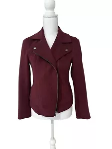 Old Navy Faux Suede Womens Burgundy / Merlot Moto Stretch Jacket Size XS - Picture 1 of 10