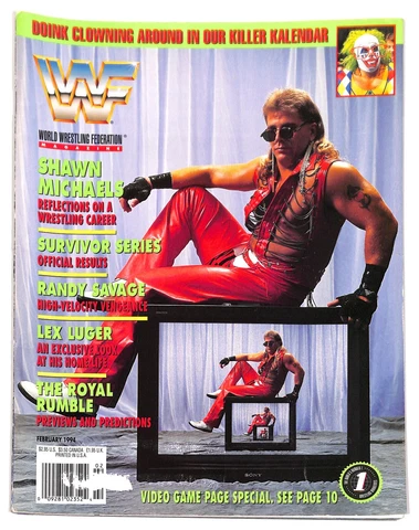WWF Wrestling Magazine SHAWN MICHAELS February 1994 w DOINK Poster  * No Catalog Cover