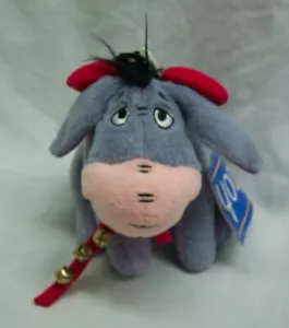 Walt Disney CHRISTMAS EEYORE WITH BELLS 3" Plush STUFFED ANIMAL TOY ORNAMENT - Picture 1 of 6