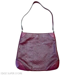 Gucci Embossed Horsebit Logo Hobo Wine Red Leather Shoulder Bag Handbag Purse - Picture 1 of 11