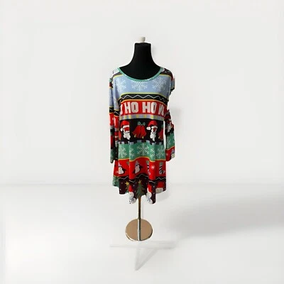 Camisa de Navidad Vestido Nylon Mangas Largas XL Nueva Sin Etiquetas Foto 1 de 2