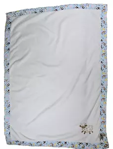 TREND LAB Baby Blanket Sheep w Farm Animals Cows Pigs Blue Trim ~38 x 28 Unisex - Picture 1 of 9