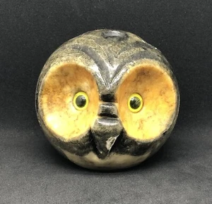 Vintage Mid Century Modern Italien handgeschnitzt echt Alabaster Eule Briefbeschwerer - Bild 1 von 4