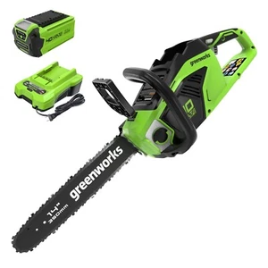 Greenworks 40V 14 inch Cordless Chainsaw with 2.5Ah Battery and 2A Charger - Picture 1 of 11
