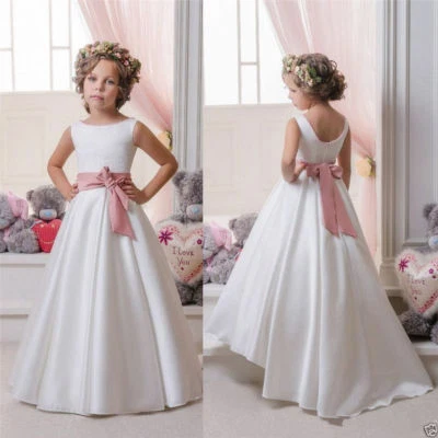 Long Girl's First Communion Dress Kid Birthday Party Prom Flower Girl Dresses - Image 1 of 4