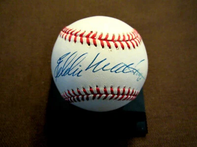 EDDIE MATHEWS ATLANTA BRAVES 500 CLUB HOF SIGNED AUTO VINTAGE ONL BASEBALL JSA - Image 1 of 3