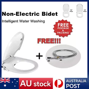 Bidet Toilet Seat Non Electric D/O Cover Bathroom Dual Nozzle Spray Water Wash - Picture 1 of 23