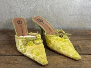 Les Tropéziennes Zeia mules à talon aiguille cuir P 35.5 jaune citron vert anis - Imagen 1 de 20