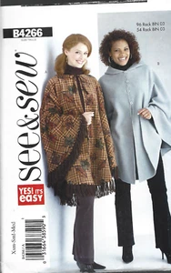 Butterick See & Sew Pattern #B4266-Misses Poncho in Sizes Xsm-Sml-Med - Picture 1 of 1