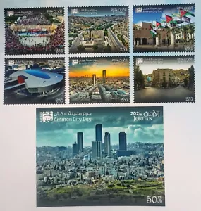 New Issue Jordan Stamp 2024 Amman City Day 6 stamps +1block/ MNH - Picture 1 of 1