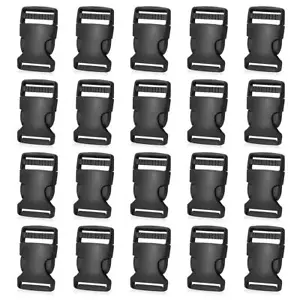 1 Inch Plastic Side Release Buckles 1 Flat Side Quick Release Buckle Clip 20 Pac - Picture 1 of 6