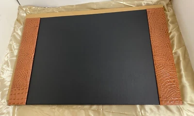Desk Pad Genuine Leather Crocodile Pattern Brown Color 20"x 32" JCF - Image 1 of 4
