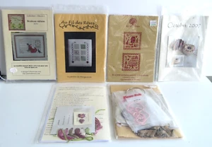 6 pc LOT 2 KITS  & 4 patterns all in FRENCH Cross Stitch French Instruction only - Picture 1 of 13