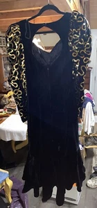 Dave and Johnny black open back Real Fancy Lined Velvet women's size 13/14 - Picture 1 of 12