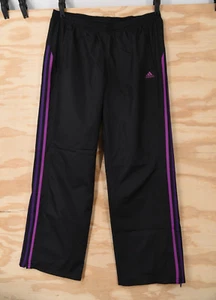 Vintage Adidas Wind Ankle Zip Track Pants Mens Large - Classic Purple 3 Stripes - Picture 1 of 8
