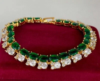 Luxus Armband Tennis Zirkonia Kristalle 999er RG Rolled Gold 24K vergoldet 18cm - Bild 1 von 4