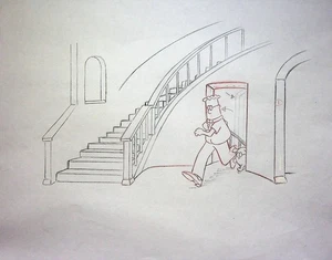 Lápiz de diseño dibujado a mano Dilbert (serie de televisión) 1999 EP 16 producción de embarazo - Imagen 1 de 2